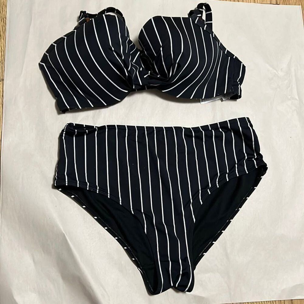 PRIMARK STRIPED 2 PIECE SWIMSUIT‎ SIZE 10